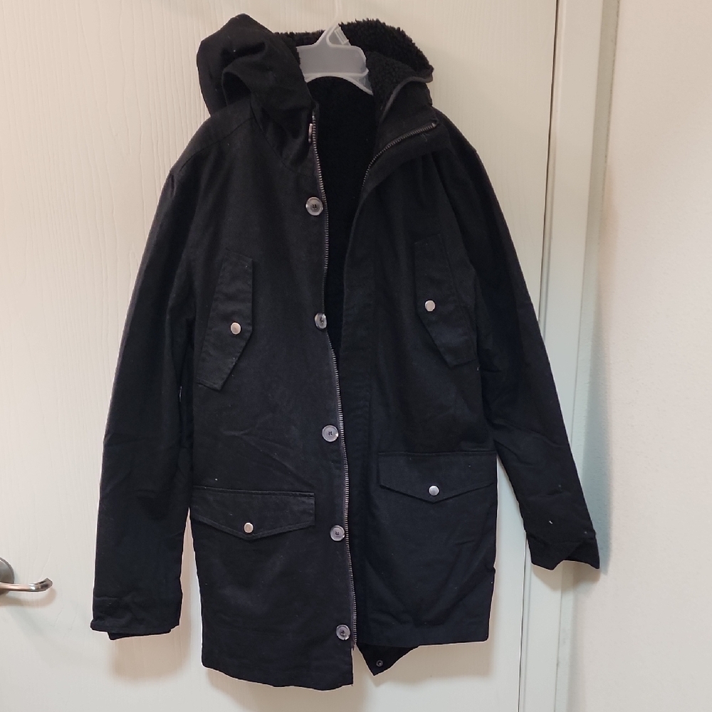 Topman Black Hooded Jacket